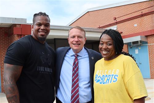 Brandon Walton, Superintendent Kevin Hendrick, Principal Dawn Lewis